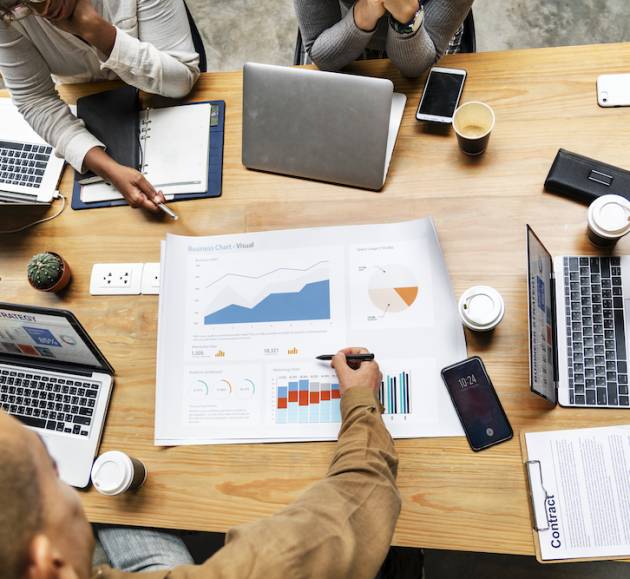 Group of diverse people having a business meeting